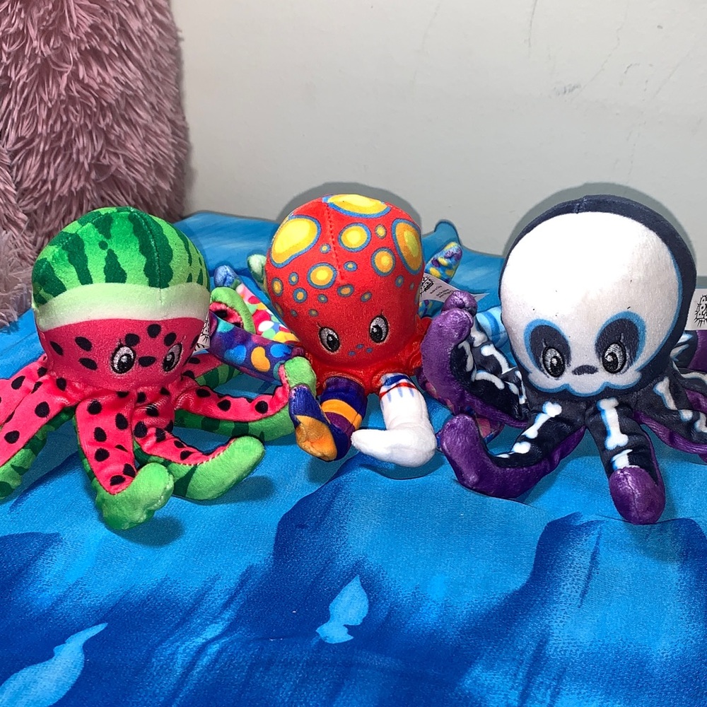 Pop Soft Colorful Plush Octopus Set